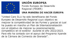 United Caro SLU beneficiaria de las ayudas del programa XPANDE con la Cámara de Comercio y la Unión Europea (Fondos FEDER)